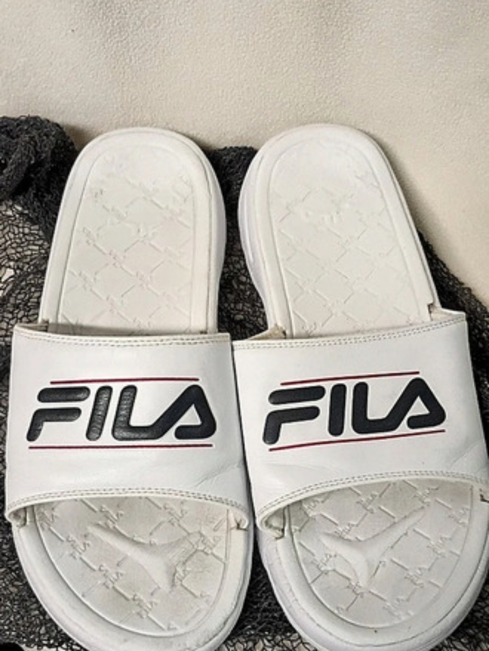 FILA RITA White Slide Sandals US 10
